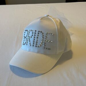 NWT Ambrielle White Bride Hat with Silver Accents